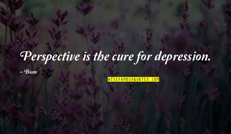 Depression Cure Quotes By Bono: Perspective is the cure for depression.