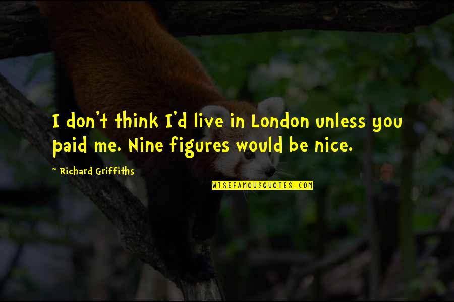 Depression Insomnia Pain Quotes By Richard Griffiths: I don't think I'd live in London unless
