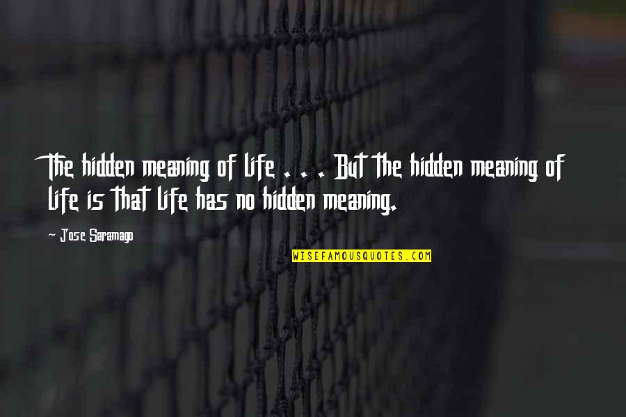 Depression Joker Quotes By Jose Saramago: The hidden meaning of life . . .