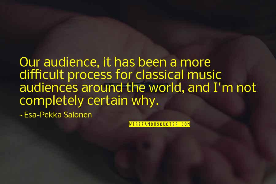 Depression Low Self Esteem Quotes By Esa-Pekka Salonen: Our audience, it has been a more difficult