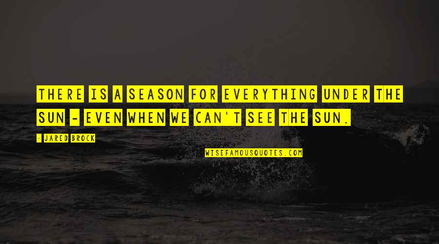 Depression Meaning Quotes By Jared Brock: There is a season for everything under the