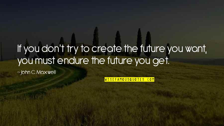 Depression Qoutes Quotes By John C. Maxwell: If you don't try to create the future Depression Qoutes Quotes By John C. Maxwell: If you don't try to create the future