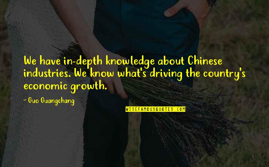 Depth Of Knowledge Quotes By Guo Guangchang: We have in-depth knowledge about Chinese industries. We