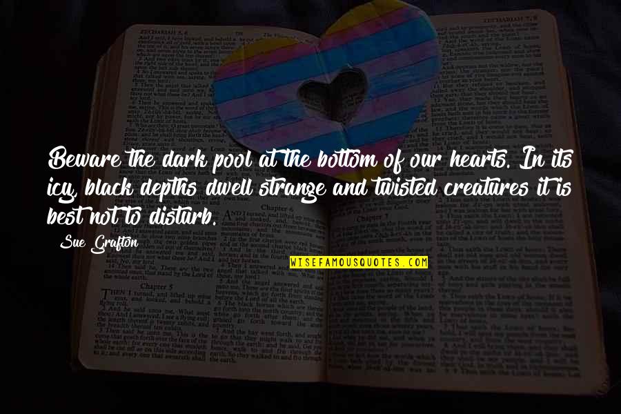 Depths Quotes By Sue Grafton: Beware the dark pool at the bottom of