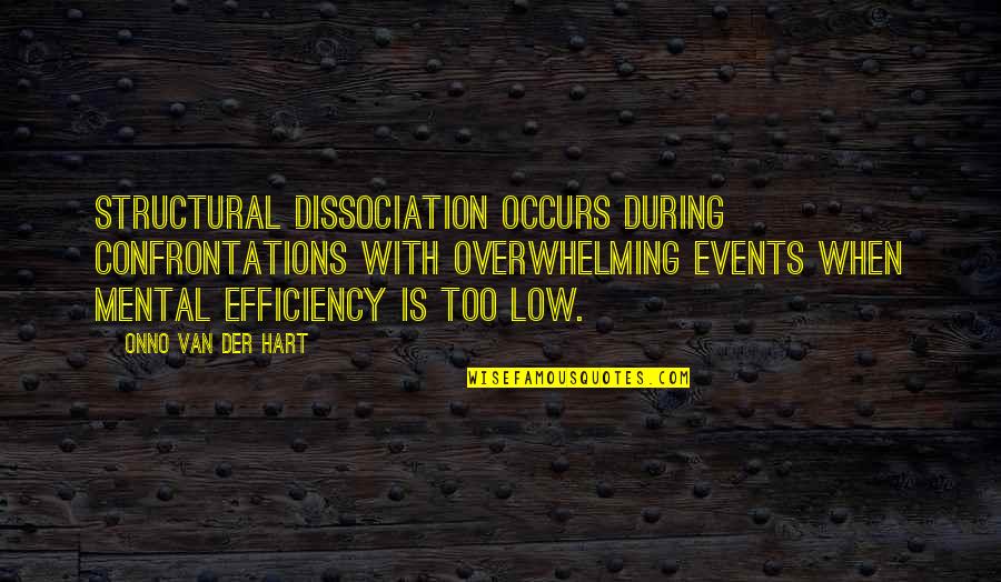 Der Quotes By Onno Van Der Hart: Structural dissociation occurs during confrontations with overwhelming events