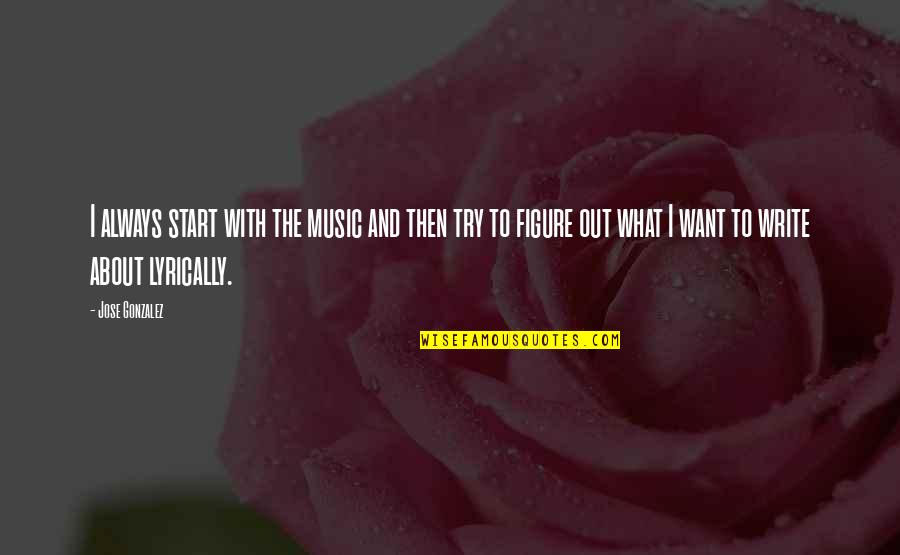 Derabit Quotes By Jose Gonzalez: I always start with the music and then Derabit Quotes By Jose Gonzalez: I always start with the music and then