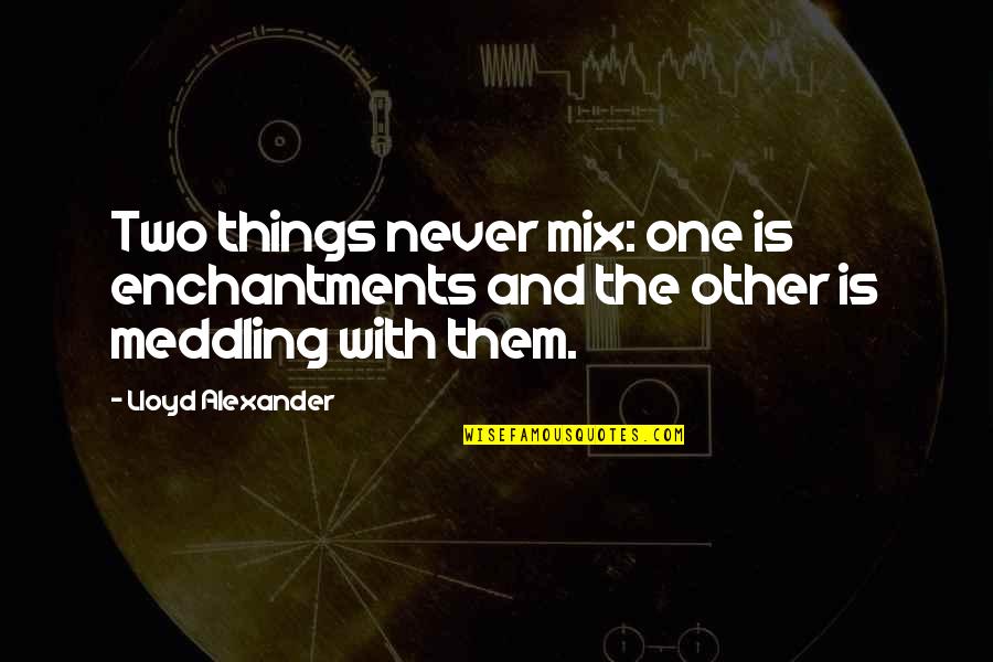 Deraspire Quotes By Lloyd Alexander: Two things never mix: one is enchantments and
