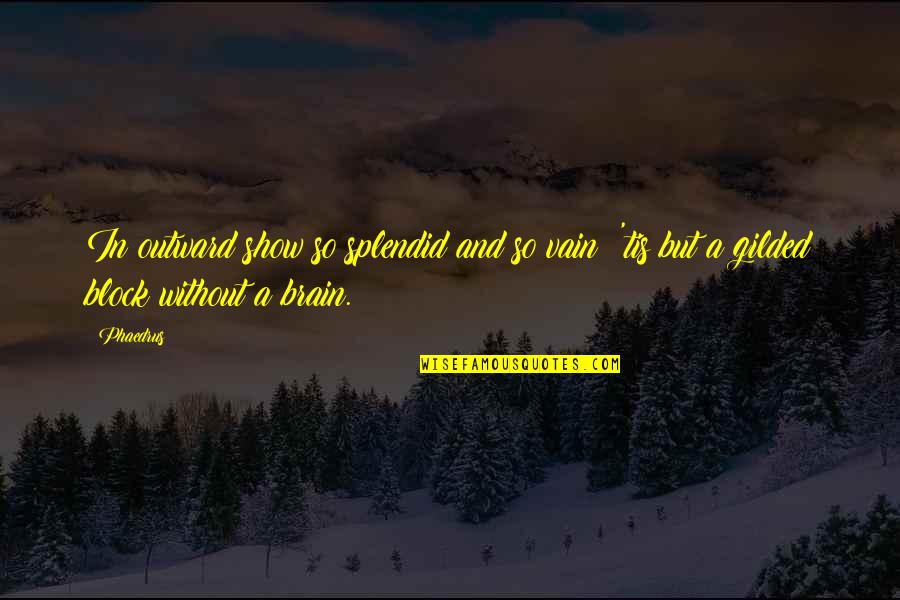 Derbez Aislinn Quotes By Phaedrus: In outward show so splendid and so vain;