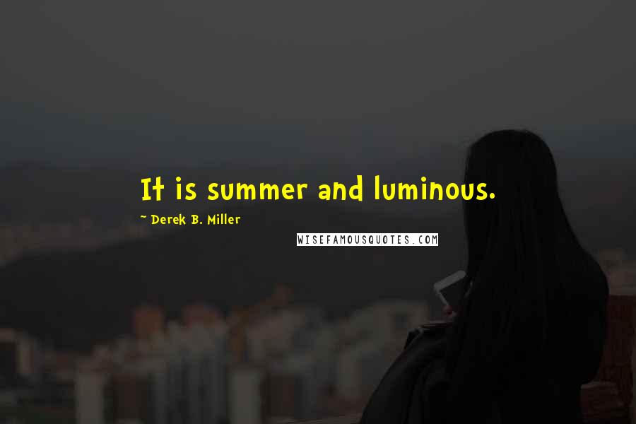 Derek B. Miller quotes: It is summer and luminous.