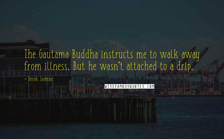 Derek Jarman quotes: The Gautama Buddha instructs me to walk away from illness. But he wasn't attached to a drip.