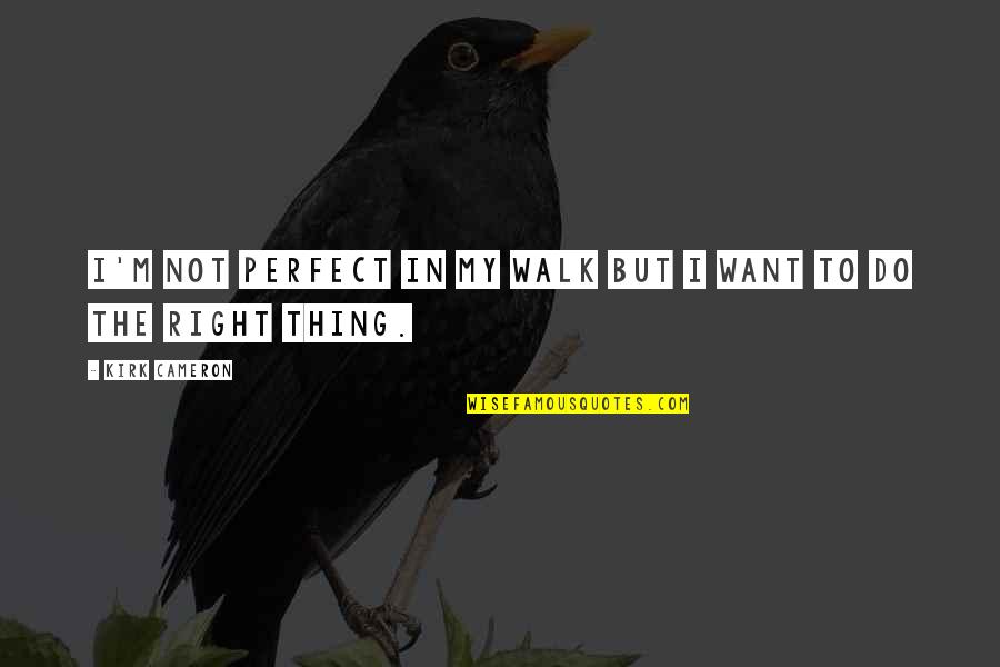 Deremiah Az Quotes By Kirk Cameron: I'm not perfect in my walk but I Deremiah Az Quotes By Kirk Cameron: I'm not perfect in my walk but I