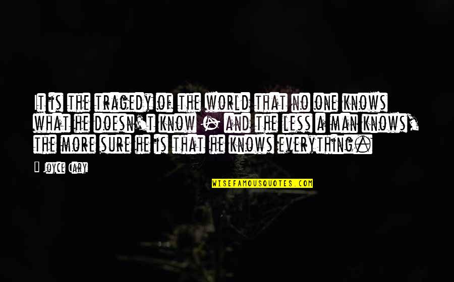 Derenoncourt Consulting Quotes By Joyce Cary: It is the tragedy of the world that