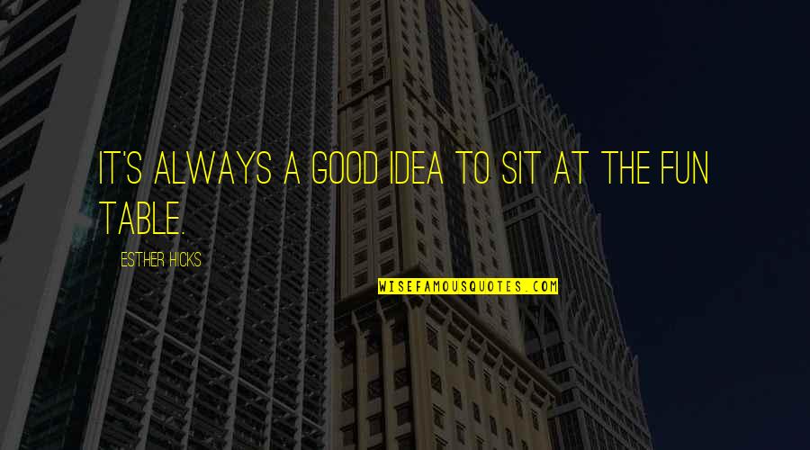 Derevaun Seraun Quotes By Esther Hicks: It's always a good idea to sit at