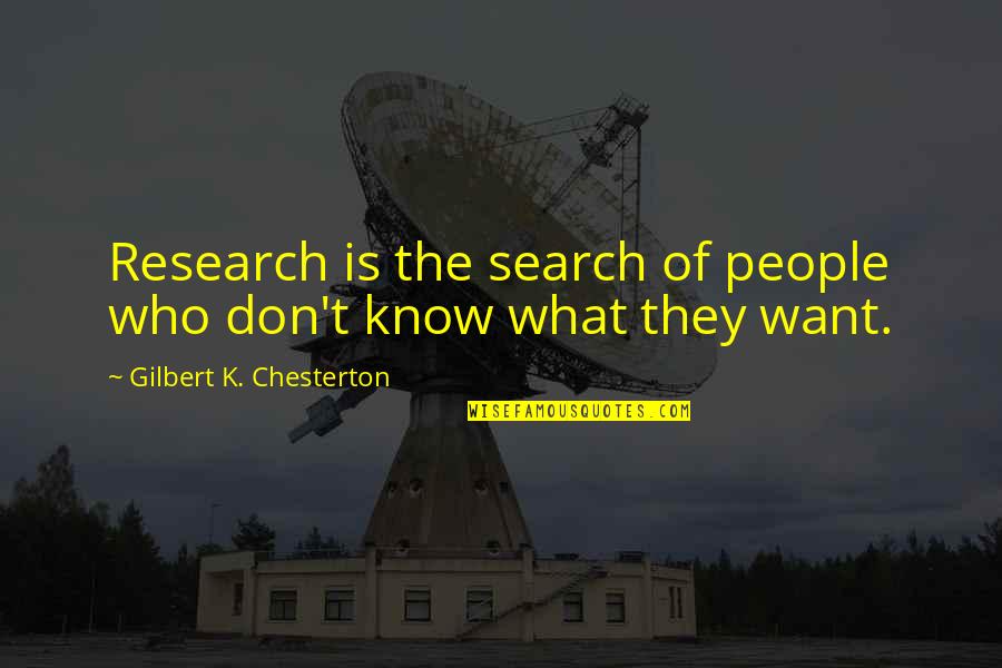 Derfor Primary Quotes By Gilbert K. Chesterton: Research is the search of people who don't