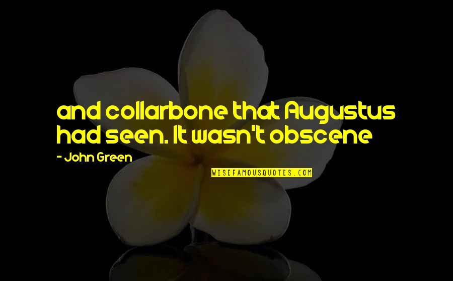 Dergesaime Quotes By John Green: and collarbone that Augustus had seen. It wasn't