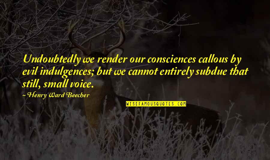 Derik Fein Quotes By Henry Ward Beecher: Undoubtedly we render our consciences callous by evil