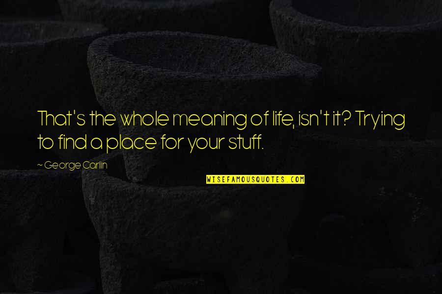 Derinliklere Yolculuk Quotes By George Carlin: That's the whole meaning of life, isn't it?