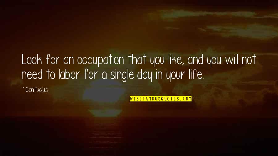 Derisively Define Quotes By Confucius: Look for an occupation that you like, and