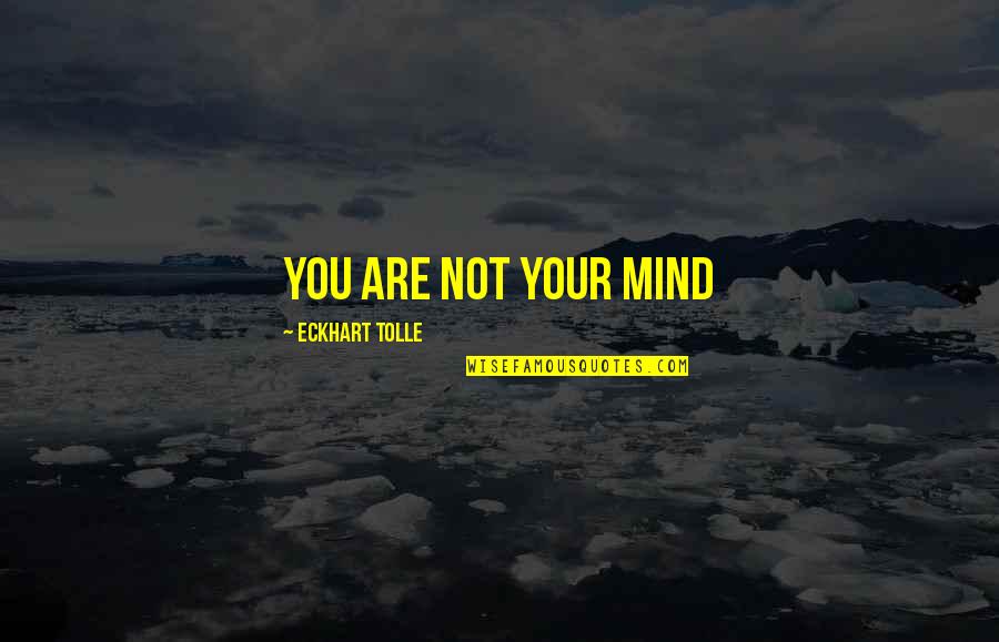 Derived Characteristics Quotes By Eckhart Tolle: You are not your mind