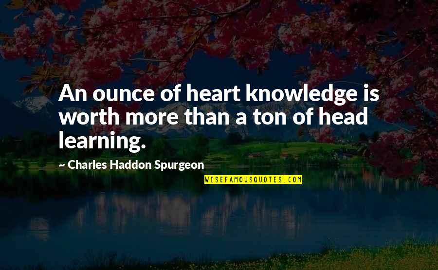 Derkack Model Quotes By Charles Haddon Spurgeon: An ounce of heart knowledge is worth more