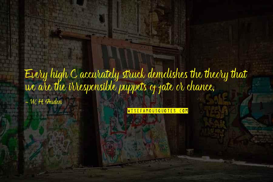 Derlin Quotes By W. H. Auden: Every high C accurately struck demolishes the theory Derlin Quotes By W. H. Auden: Every high C accurately struck demolishes the theory