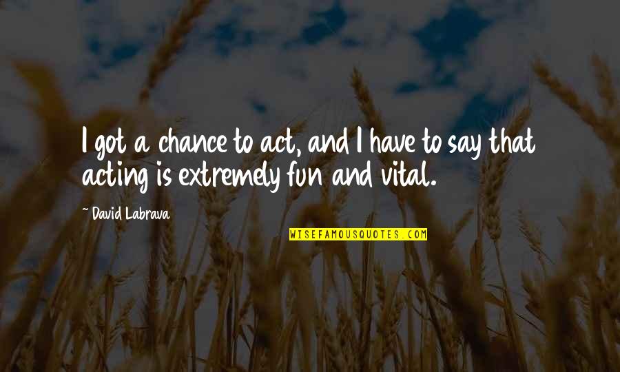 Dermedge Quotes By David Labrava: I got a chance to act, and I