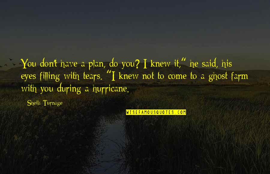 Deron Johnson Quotes By Sheila Turnage: You don't have a plan, do you? I Deron Johnson Quotes By Sheila Turnage: You don't have a plan, do you? I