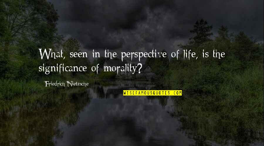 Derrek Quotes By Friedrich Nietzsche: What, seen in the perspective of life, is
