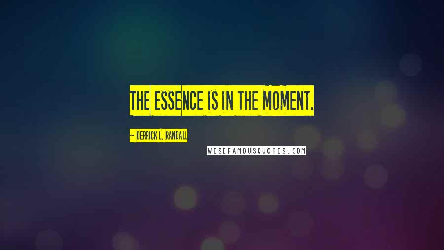 Derrick L. Randall quotes: The essence is in the moment.