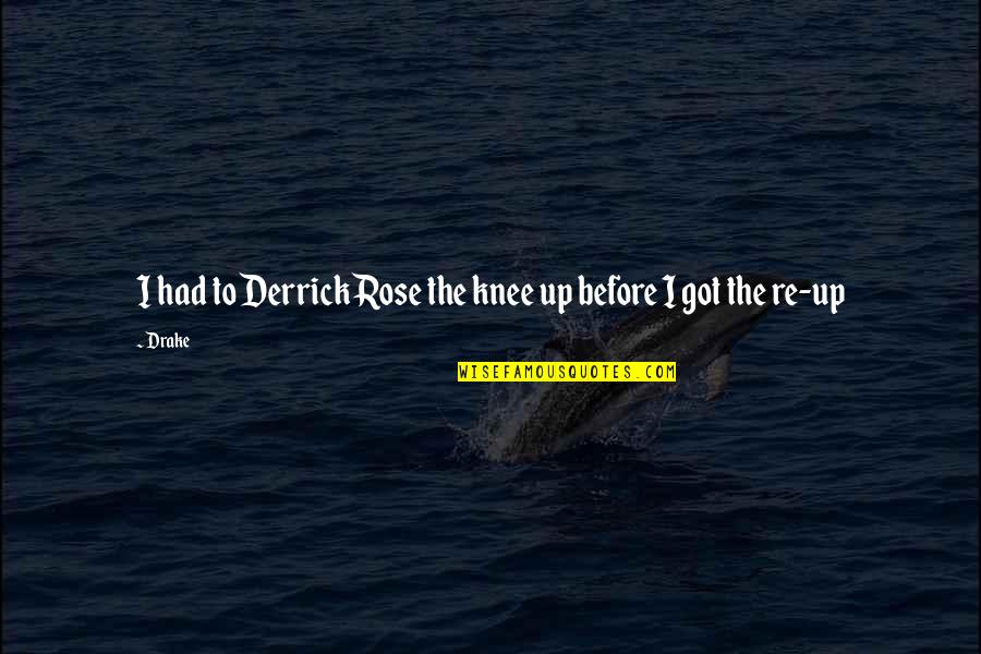 Derrick Quotes By Drake: I had to Derrick Rose the knee up