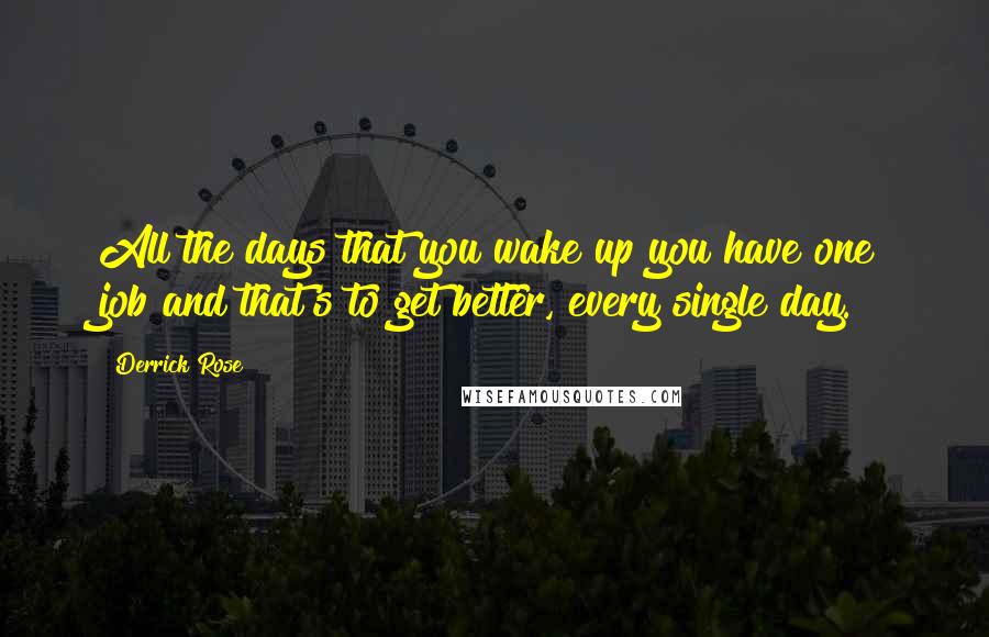 Derrick Rose quotes: All the days that you wake up you have one job and that's to get better, every single day.