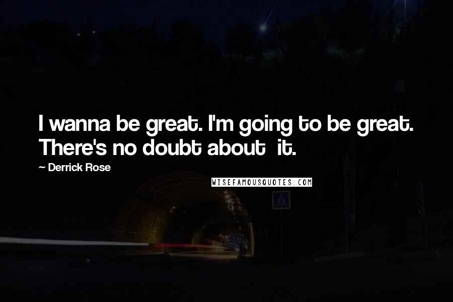 Derrick Rose quotes: I wanna be great. I'm going to be great. There's no doubt about it.