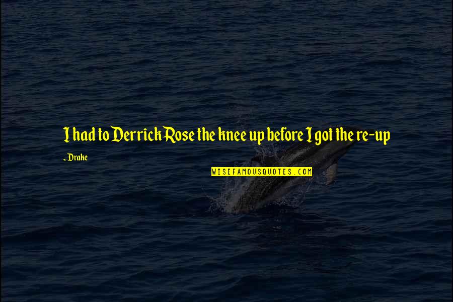 Derrick Rose Quotes By Drake: I had to Derrick Rose the knee up