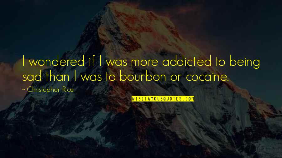 Derry Sulaiman Quotes By Christopher Rice: I wondered if I was more addicted to