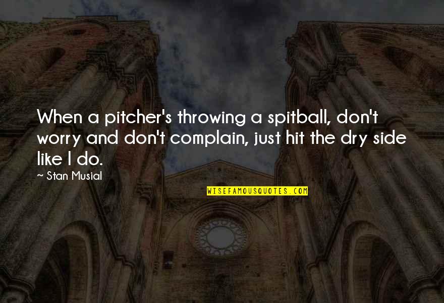 Dersler Ingilizce Quotes By Stan Musial: When a pitcher's throwing a spitball, don't worry Dersler Ingilizce Quotes By Stan Musial: When a pitcher's throwing a spitball, don't worry