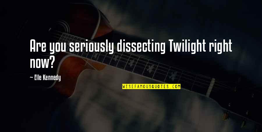 Dertlerimi Yaza Quotes By Elle Kennedy: Are you seriously dissecting Twilight right now?