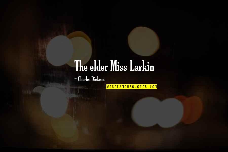 Dervenin Quotes By Charles Dickens: The elder Miss Larkin