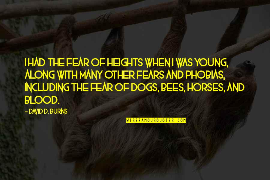 Desana Moses Quotes By David D. Burns: I had the fear of heights when I Desana Moses Quotes By David D. Burns: I had the fear of heights when I