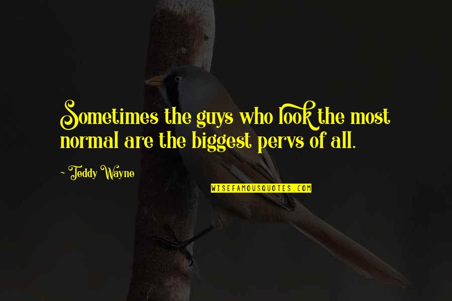 Desanimo Definicion Quotes By Teddy Wayne: Sometimes the guys who look the most normal