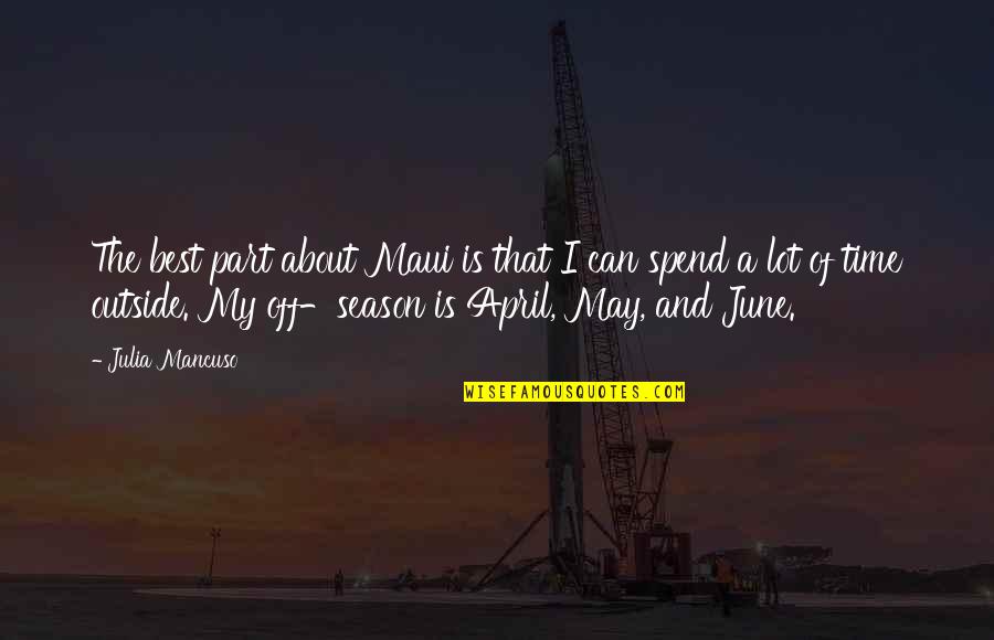 Desapariciones Song Quotes By Julia Mancuso: The best part about Maui is that I