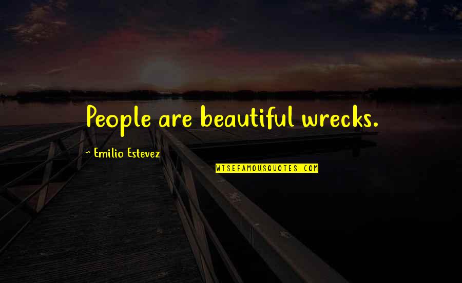 Desarrollan Sinonimos Quotes By Emilio Estevez: People are beautiful wrecks.