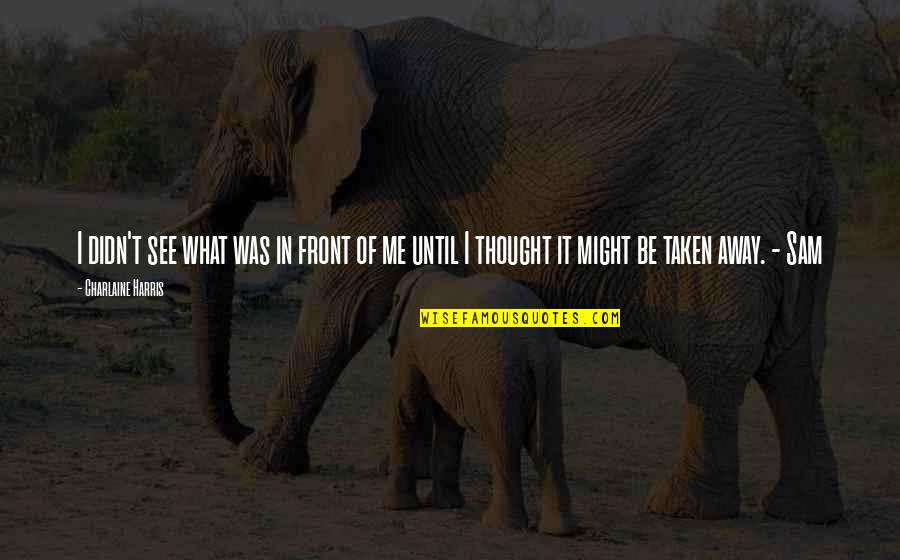 Descansa Quotes By Charlaine Harris: I didn't see what was in front of