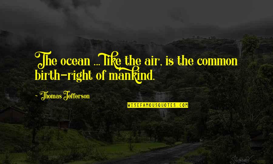 Descender Quotes By Thomas Jefferson: The ocean ... like the air, is the Descender Quotes By Thomas Jefferson: The ocean ... like the air, is the