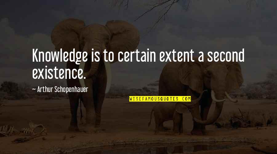 Descensus Uteri Quotes By Arthur Schopenhauer: Knowledge is to certain extent a second existence. Descensus Uteri Quotes By Arthur Schopenhauer: Knowledge is to certain extent a second existence.