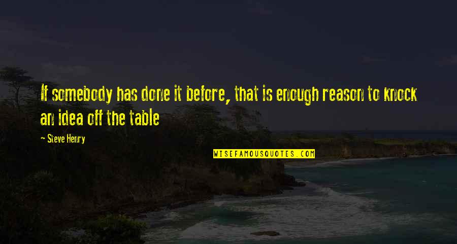 Descoperire Quotes By Steve Henry: If somebody has done it before, that is