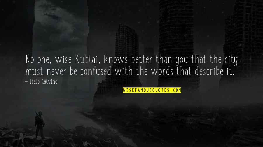 Describe Other Words Quotes By Italo Calvino: No one, wise Kublai, knows better than you