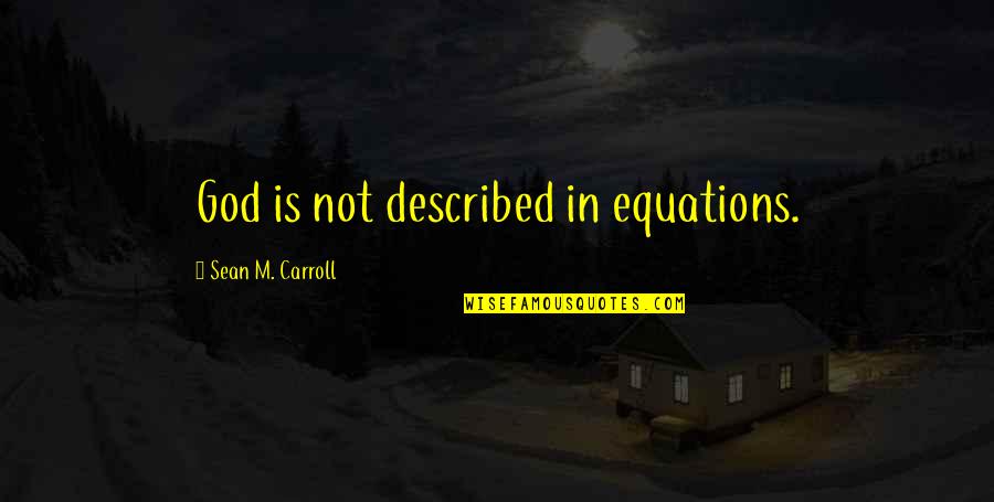 Described Quotes By Sean M. Carroll: God is not described in equations.