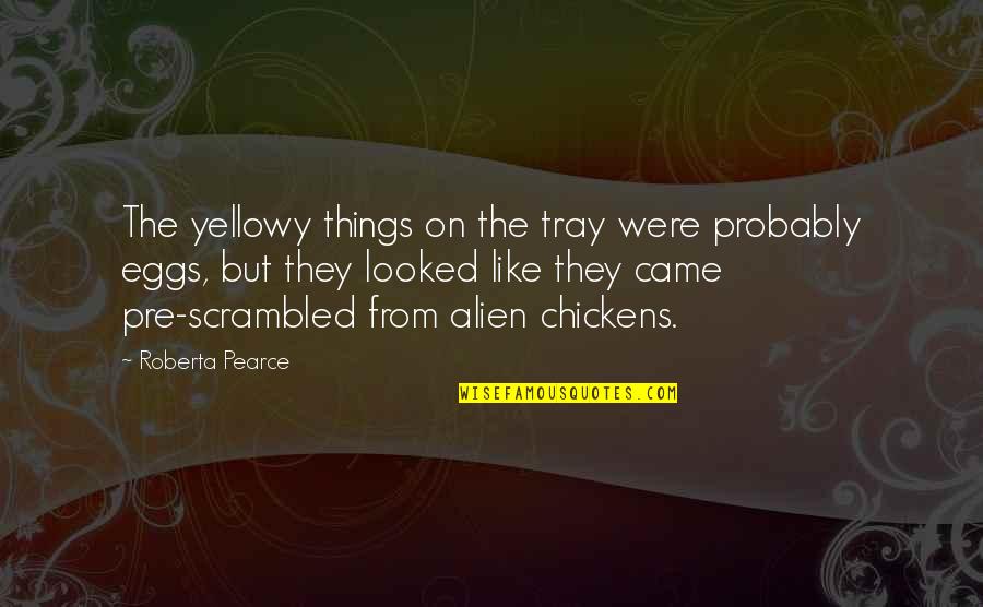 Describing Someone Quotes By Roberta Pearce: The yellowy things on the tray were probably