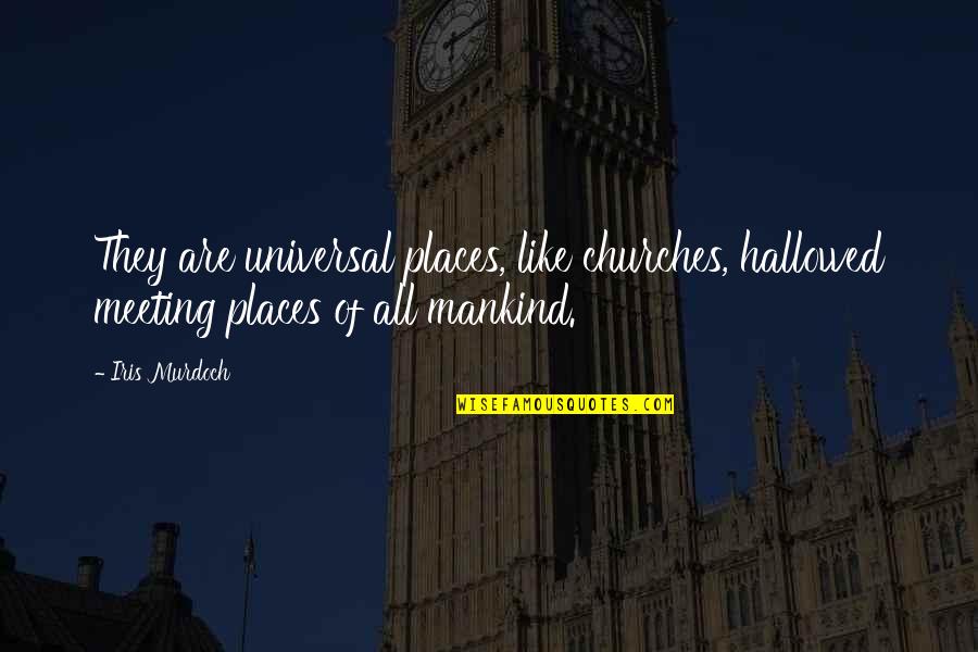 Descripcion De Un Quotes By Iris Murdoch: They are universal places, like churches, hallowed meeting