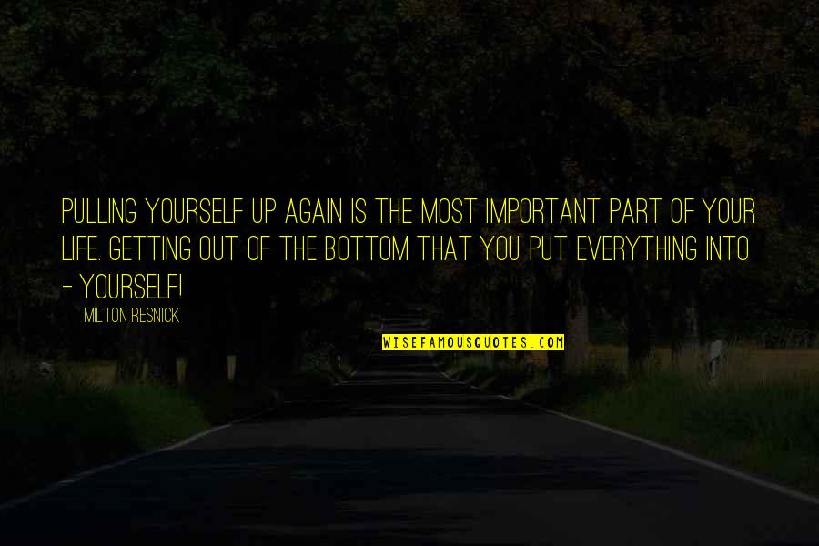 Descripcion Fisica Quotes By Milton Resnick: Pulling yourself up again is the most important